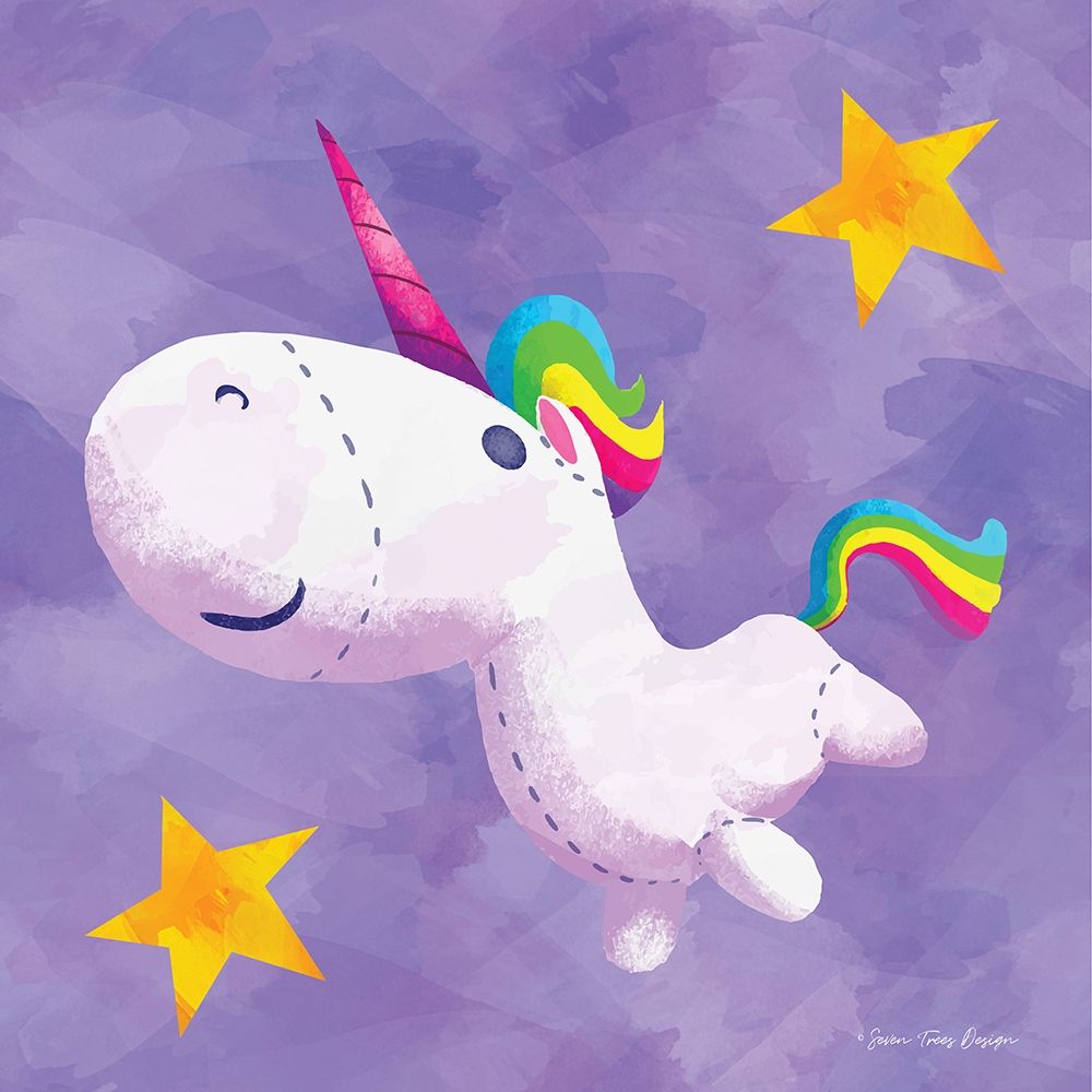 Rainbow Unicorn III art print by Seven Trees Design for $57.95 CAD