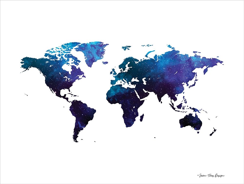 Space Watercolor World art print by Seven Trees Design for $57.95 CAD
