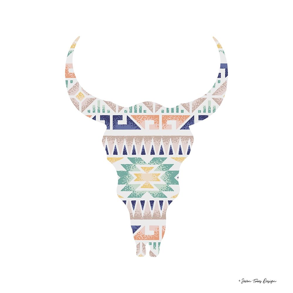 Aztec Cow Head art print by Seven Trees Design for $57.95 CAD