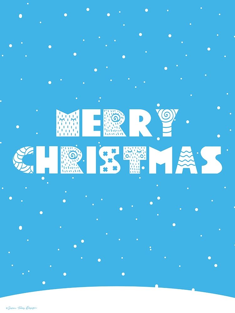 Snowy Merry Christmas art print by Seven Trees Design for $57.95 CAD