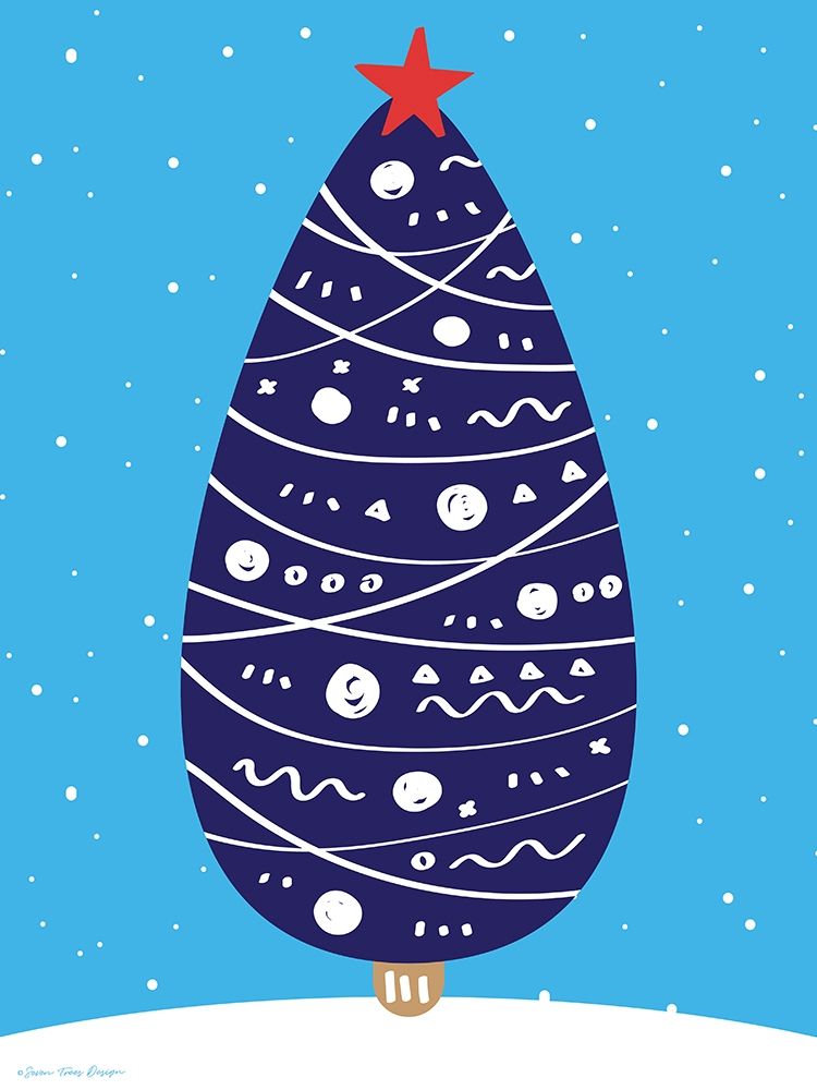 Snowy Christmas Tree art print by Seven Trees Design for $57.95 CAD
