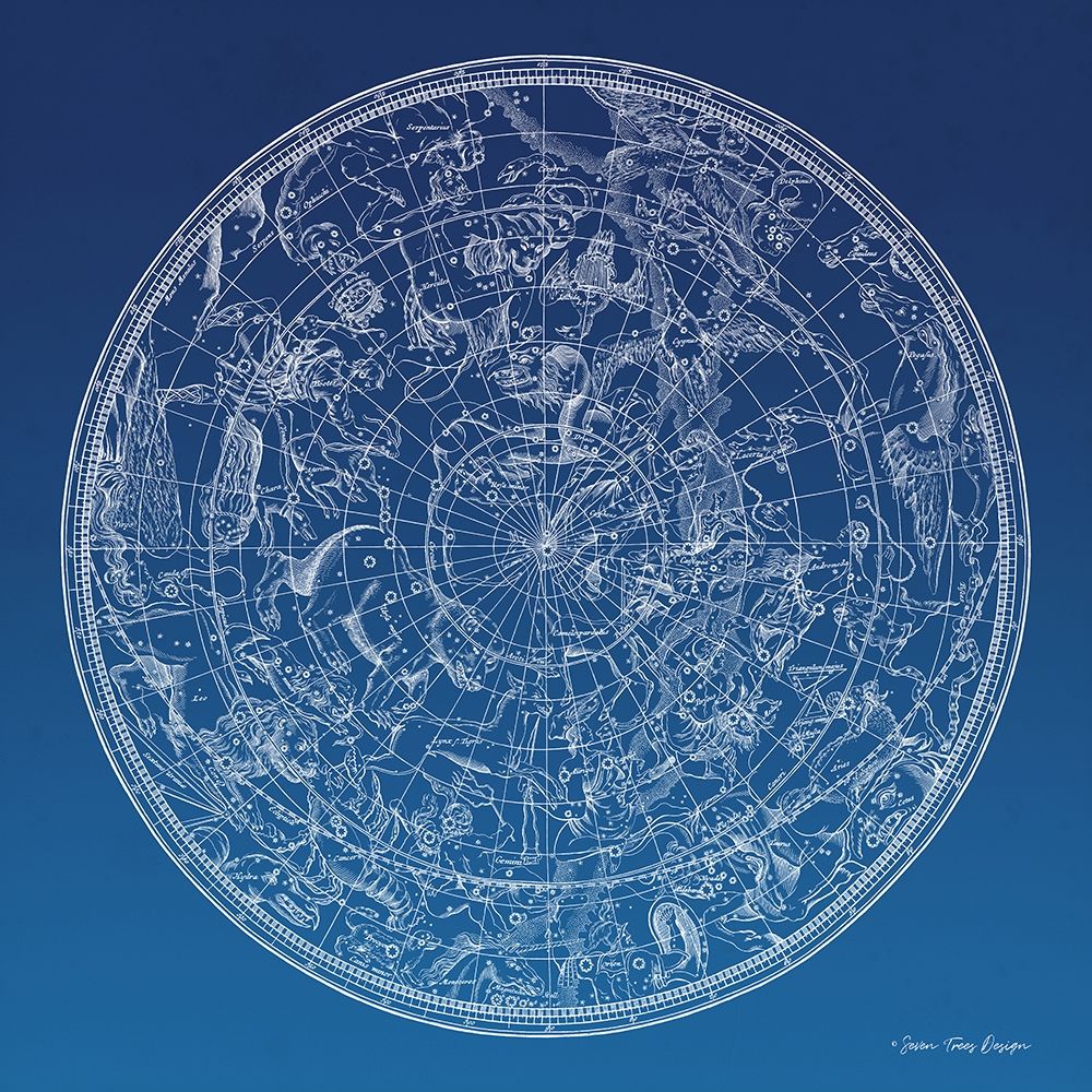 Constellations Map II art print by Seven Trees Design for $57.95 CAD