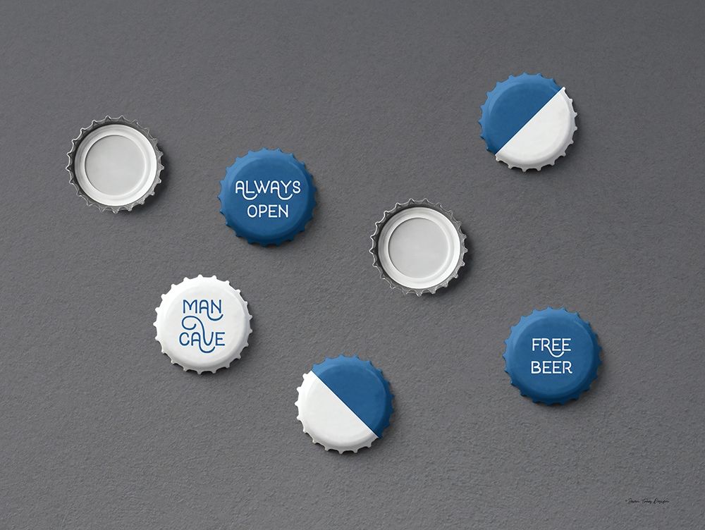 Man Cave Bottle Caps art print by Seven Trees Design for $57.95 CAD