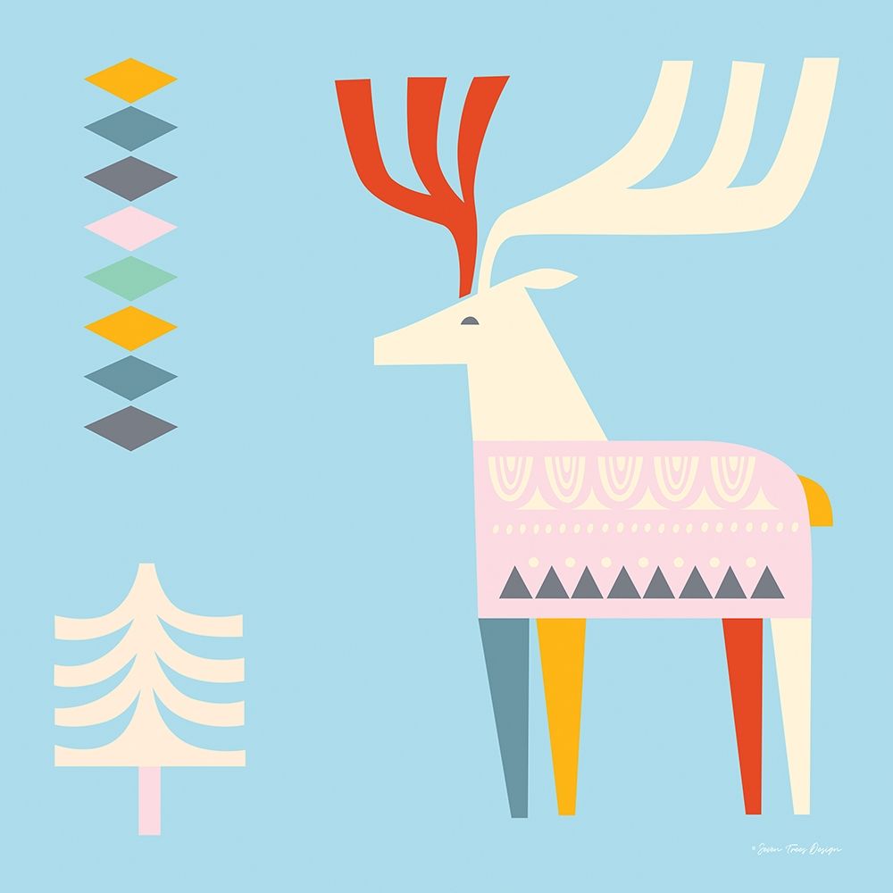 The Christmas Deer art print by Seven Trees Design for $57.95 CAD