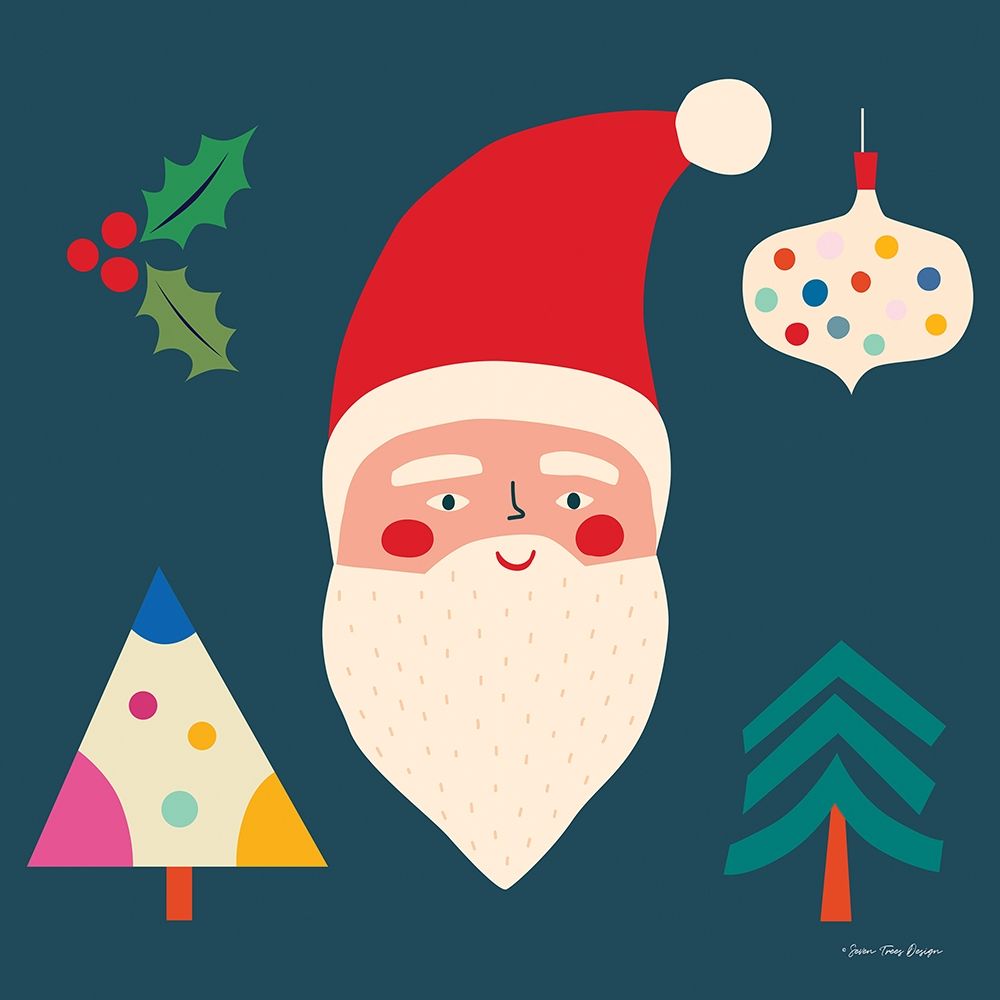 Santa And Christmas art print by Seven Trees Design for $57.95 CAD