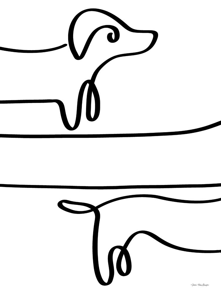 One Line Dachshund art print by Seven Trees Design for $57.95 CAD