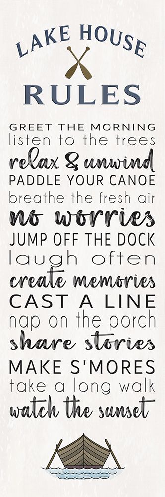 Lake House Rules art print by Catch A Star for $57.95 CAD