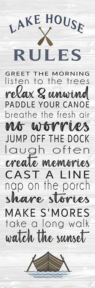 Lake House Rules art print by Catch A Star Fine Art for $57.95 CAD