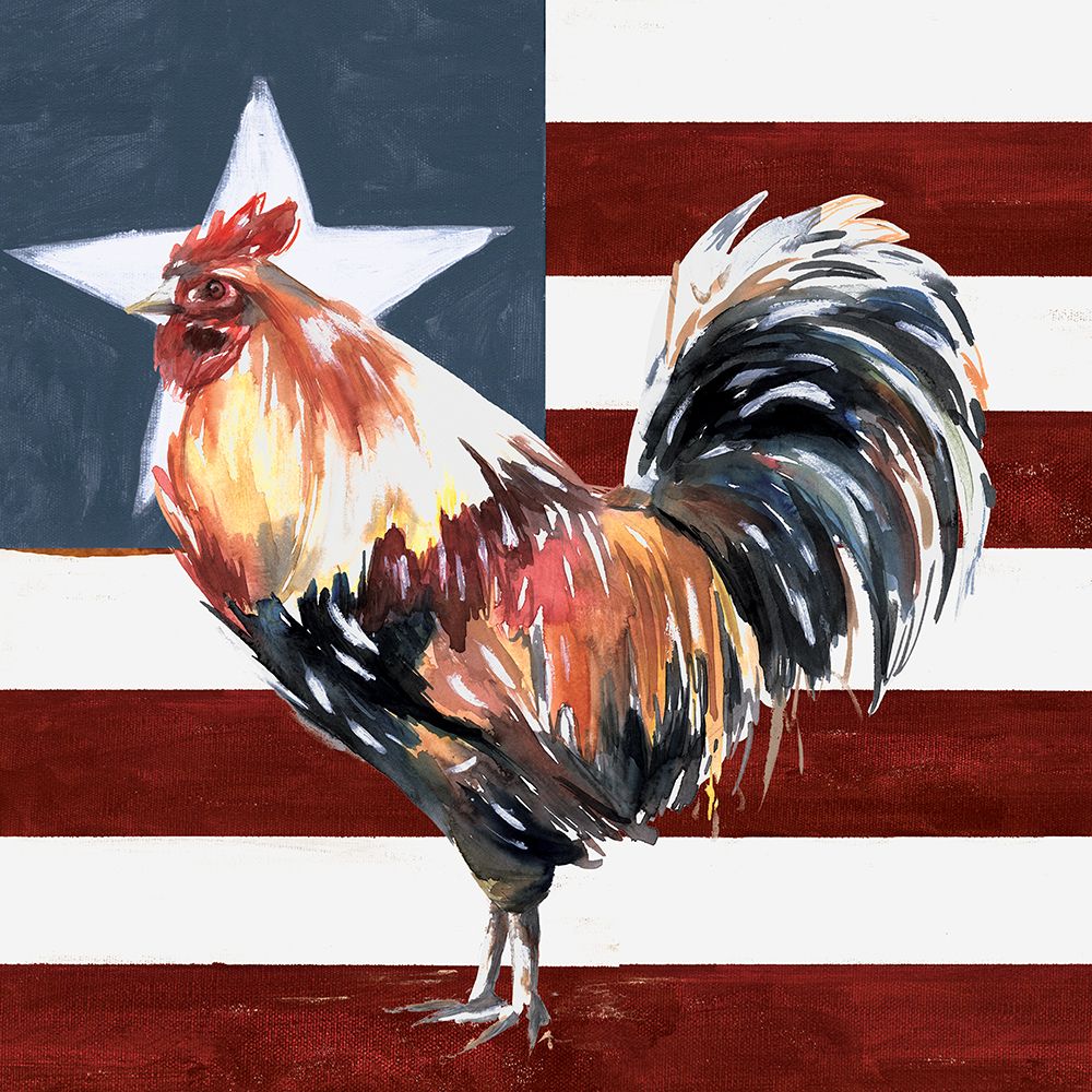 Patriotic Rooster art print by White Ladder for $57.95 CAD