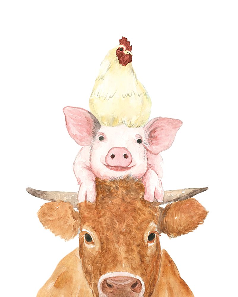 Cluck-Oink-Moo Stack art print by White Ladder for $57.95 CAD