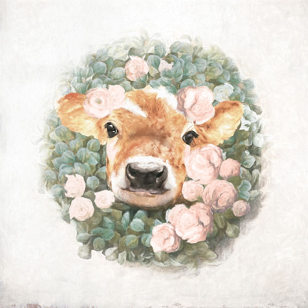 Floral Wreath Calf art print by White Ladder for $57.95 CAD