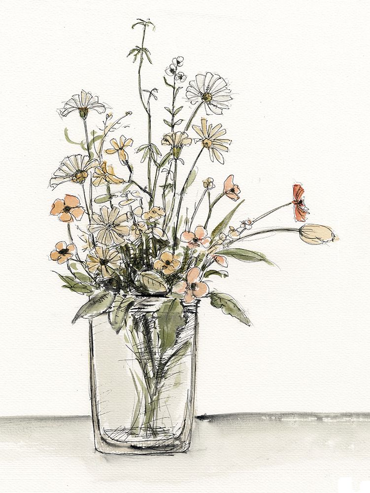 Wildflower Sketch I art print by White Ladder for $57.95 CAD