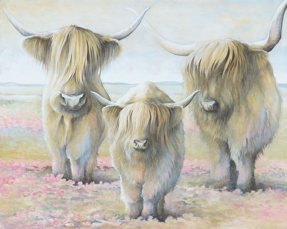Flower Field with Highlands art print by White Ladder for $57.95 CAD