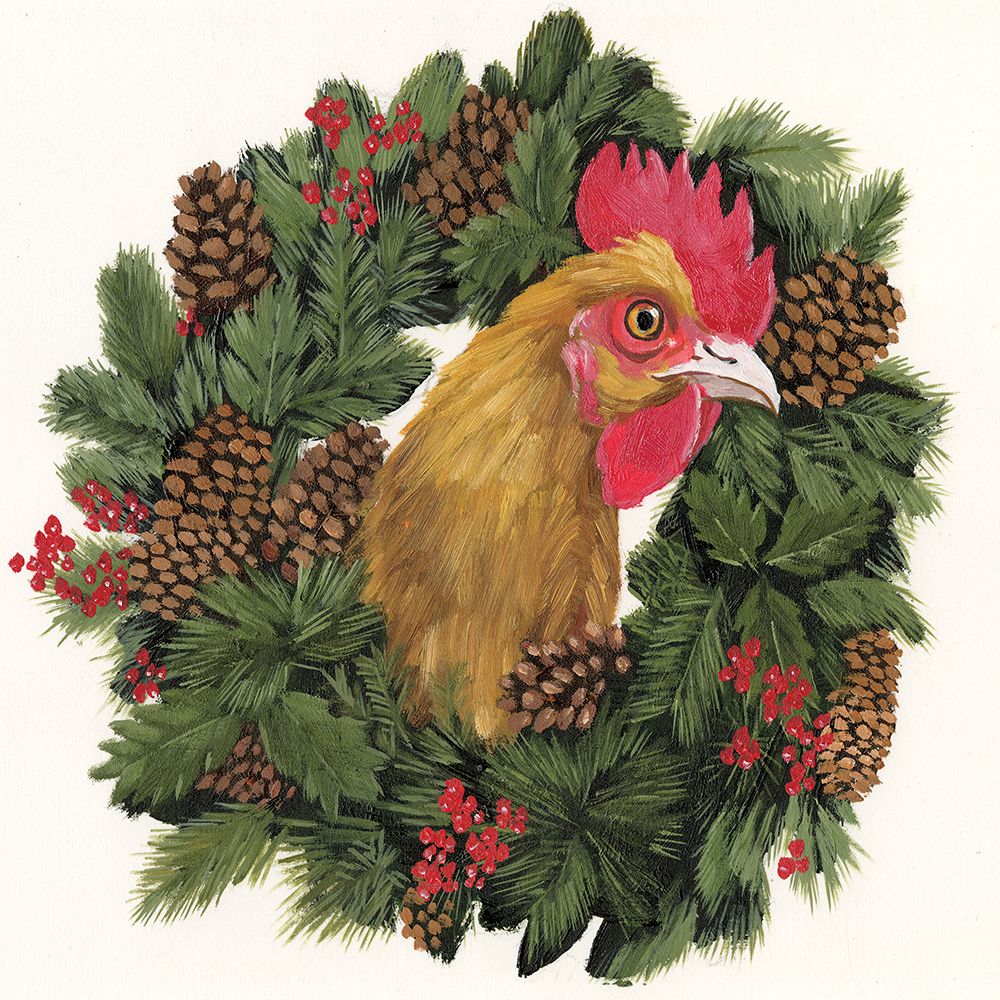 Christmas Rooster art print by White Ladder for $57.95 CAD