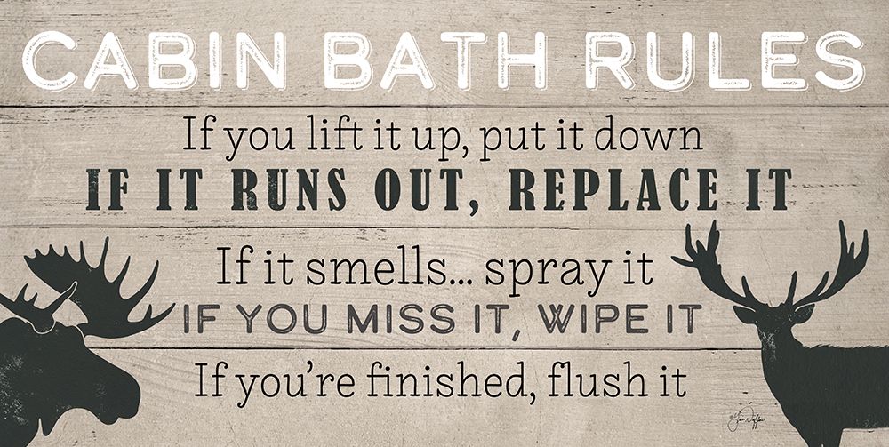 Cabin Bath Rules art print by Yass Naffas Designs for $57.95 CAD