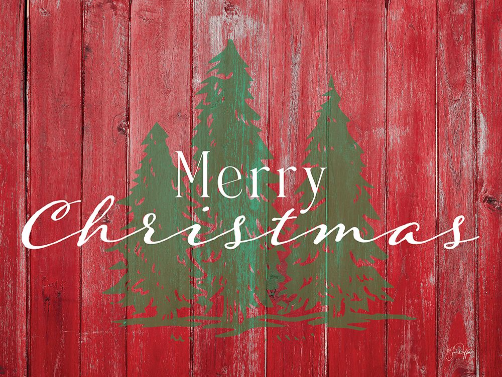 Simple Barn Merry Christmas art print by Yass Naffas Designs for $57.95 CAD