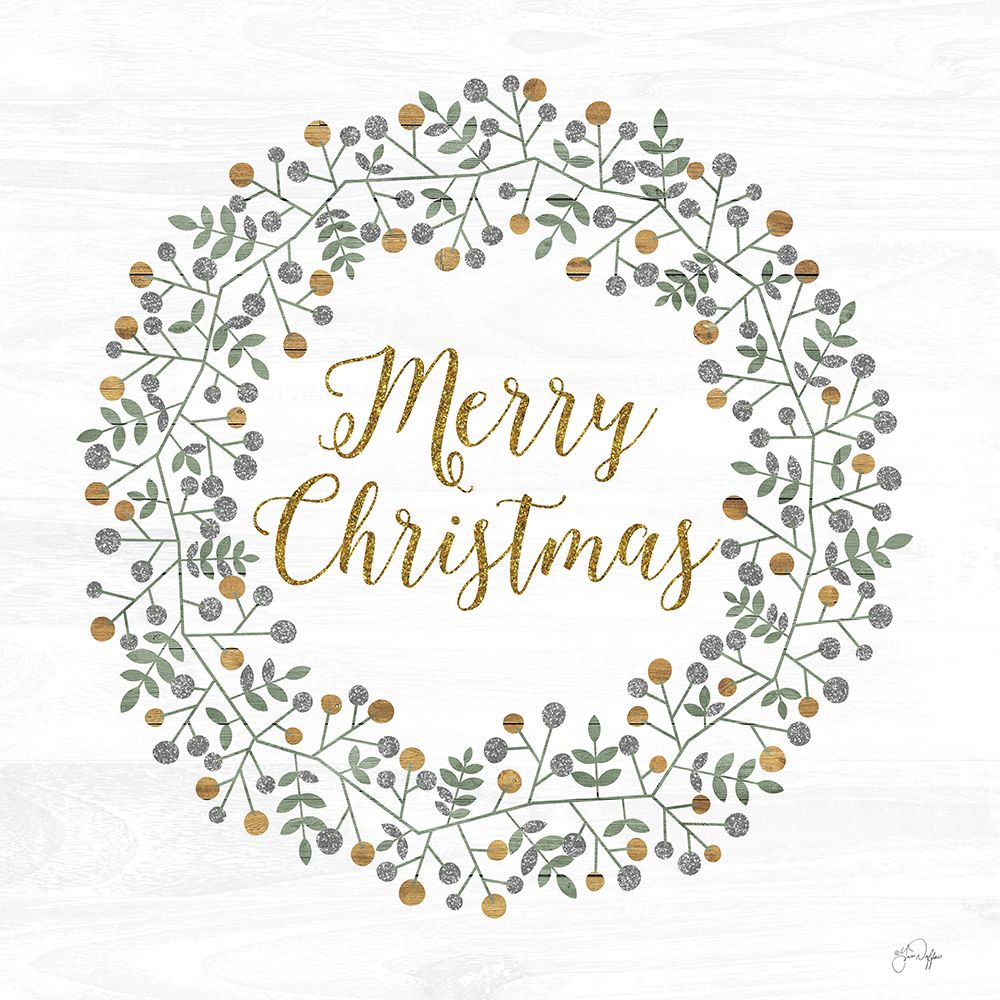 Modern Merry Christmas Wreath art print by Yass Naffas Designs for $57.95 CAD
