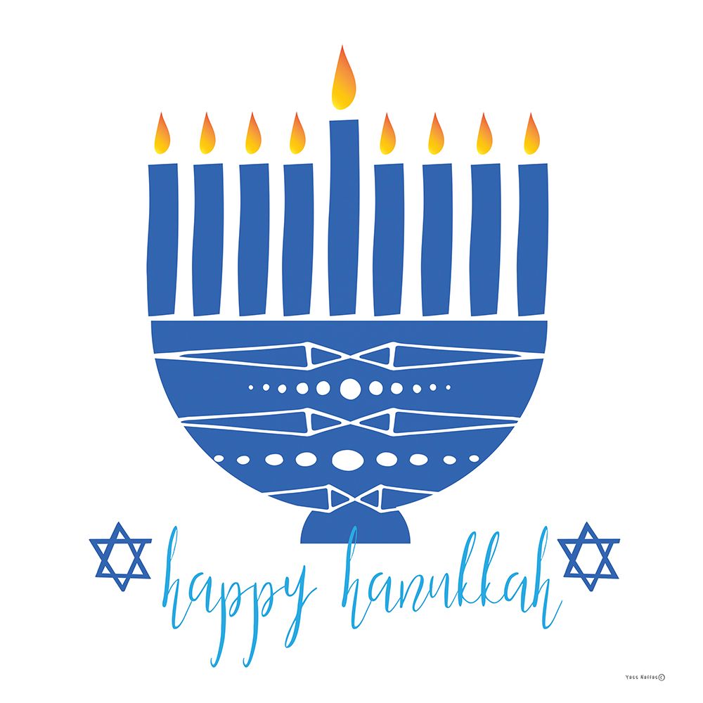 Happy Hanukkah Menorah II art print by Yass Naffas Designs for $57.95 CAD