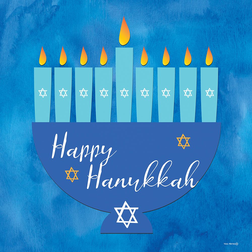 Happy Hanukkah Menorah III art print by Yass Naffas Designs for $57.95 CAD