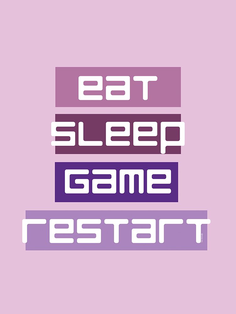 Eat Sleep Restart art print by Yass Naffas Designs for $57.95 CAD