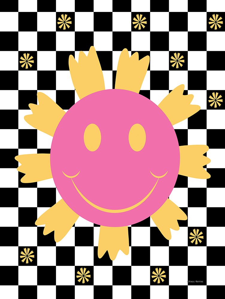 Flower Smiley Face art print by Yass Naffas Designs for $57.95 CAD