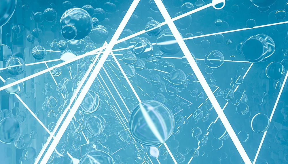 Futuristic Blue Geometric Tunnel With Triangles And Spheres. Illustration, Rendering art print by Sergio Bonilla for $57.95 CAD