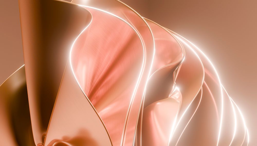 Abstract Metallic Shapes With Flowing Lines And Glow. Illustration, Rendering art print by Sergio Bonilla for $57.95 CAD