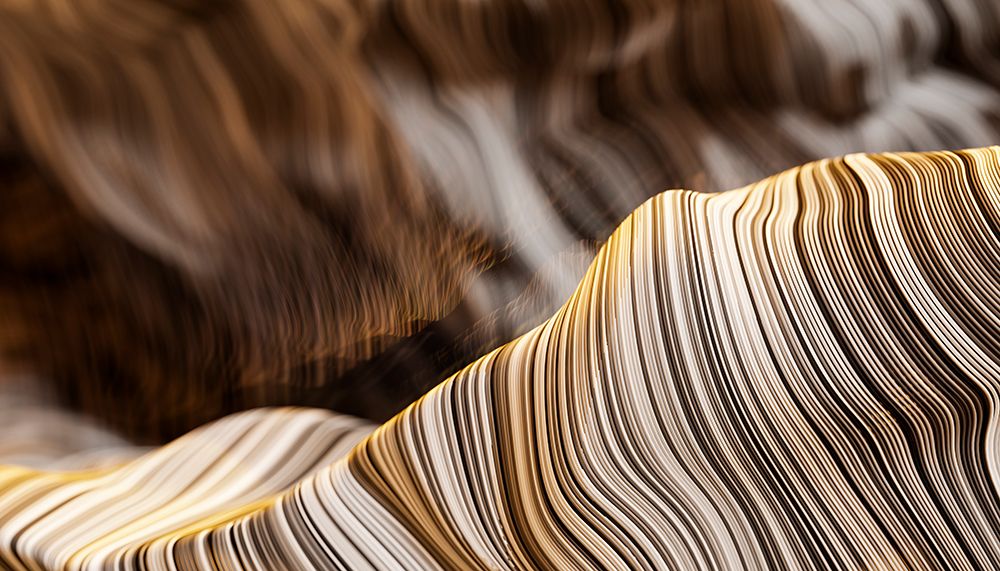 Abstract Close-Up Of Wavy, Striped Lines In Brown, Beige, And Cream Tones. Illustration, Rendering art print by Sergio Bonilla for $57.95 CAD