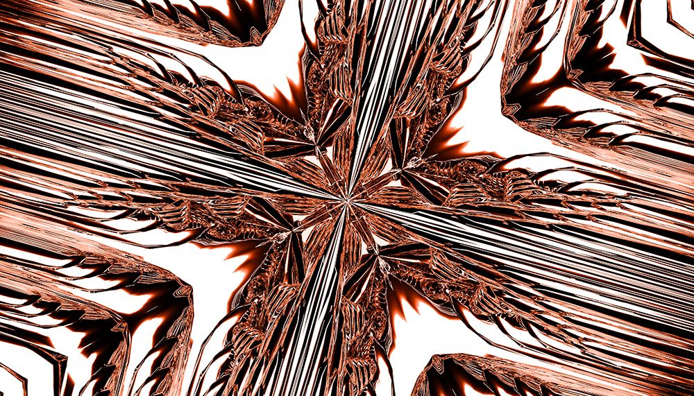 Abstract Geometric Pattern With Symmetrical Star-Like Center In Metallic Brown Tones art print by Sergio Bonilla for $57.95 CAD