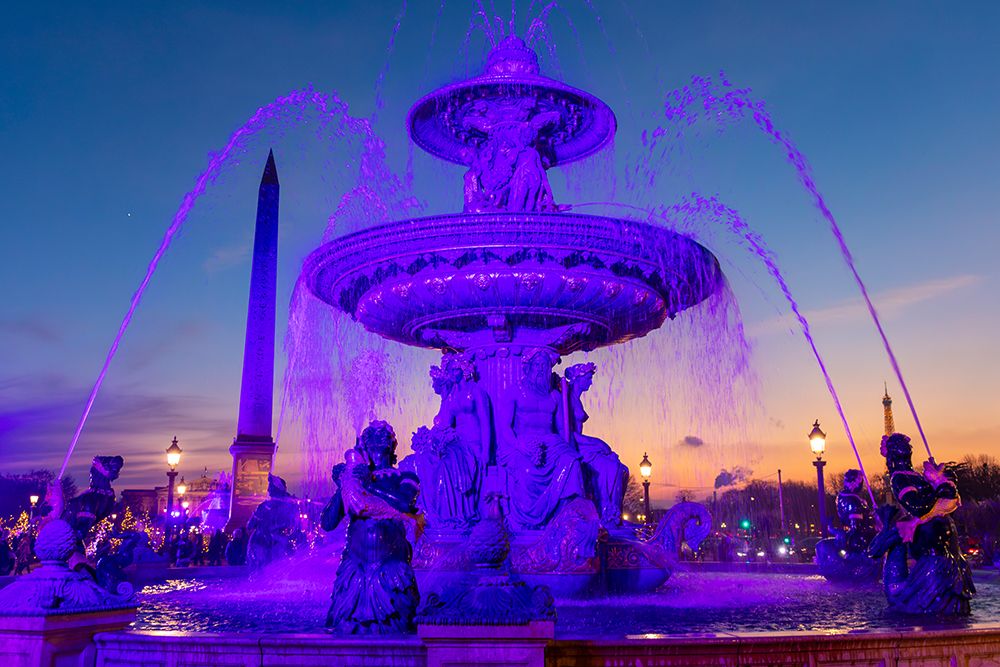 France, Ile-De-France, Paris. Place De La Concorde, The Obelisk Illuminated For Christmas 2024 art print by Philippe Turpin for $57.95 CAD