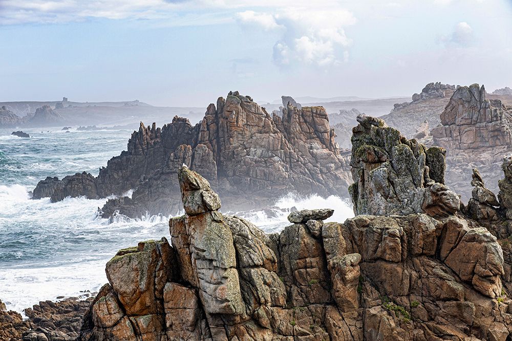 France, Mer Diroise, Ile Douessant, 29, Jagged Coastline North Of Creach, Parc Naturel 2025. art print by Jacques Loic for $57.95 CAD