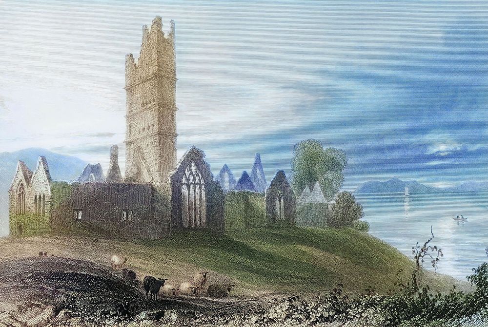 Moyne Abbey. Killala. County Mayo. Ireland. From The Landscape And Antiquities Of Ireland. 1841 art print by Unknown for $57.95 CAD
