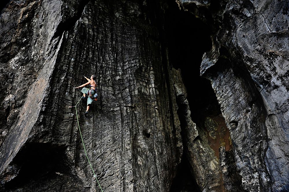 Rock Climbing On The Phra Nang Peninsula Of Southern Thailand art print by HagePhoto for $57.95 CAD