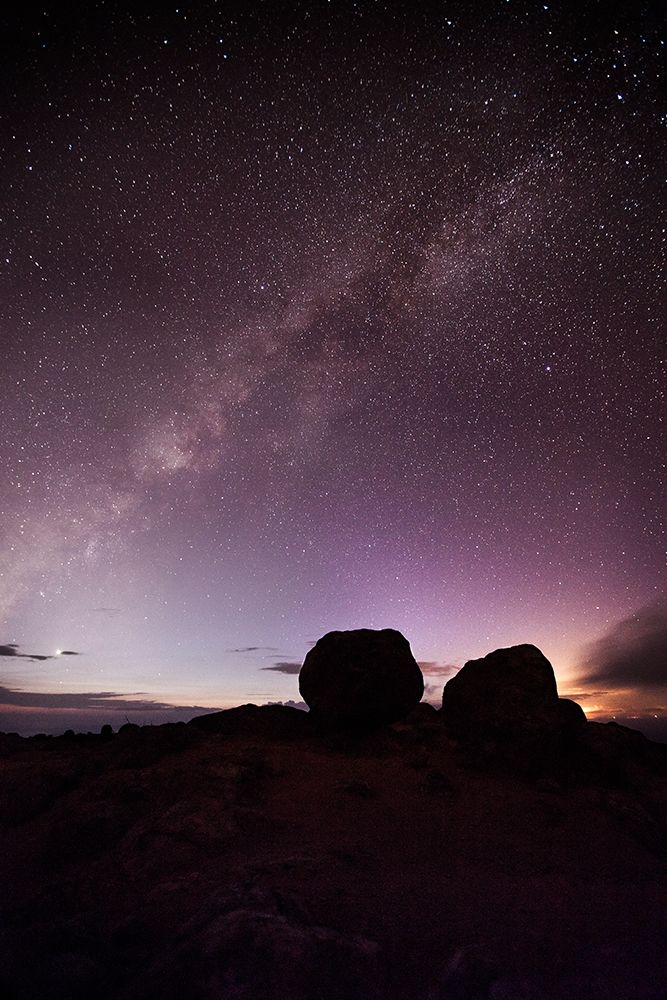 Milky Way Above Keahiakawelo Garden Of The Gods, Lanai, Hawaii art print by Grant Kaye for $57.95 CAD