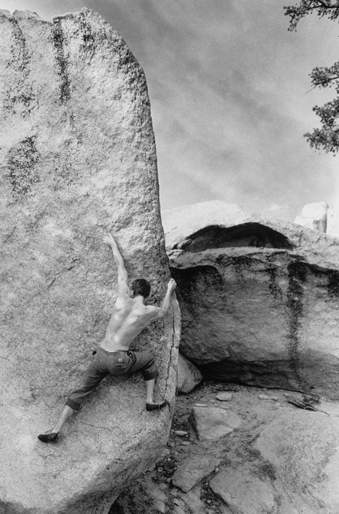 A Rock Climber Pits Himself Against A Boulder Problem In Southern California. art print by Jonathan Kingston for $57.95 CAD
