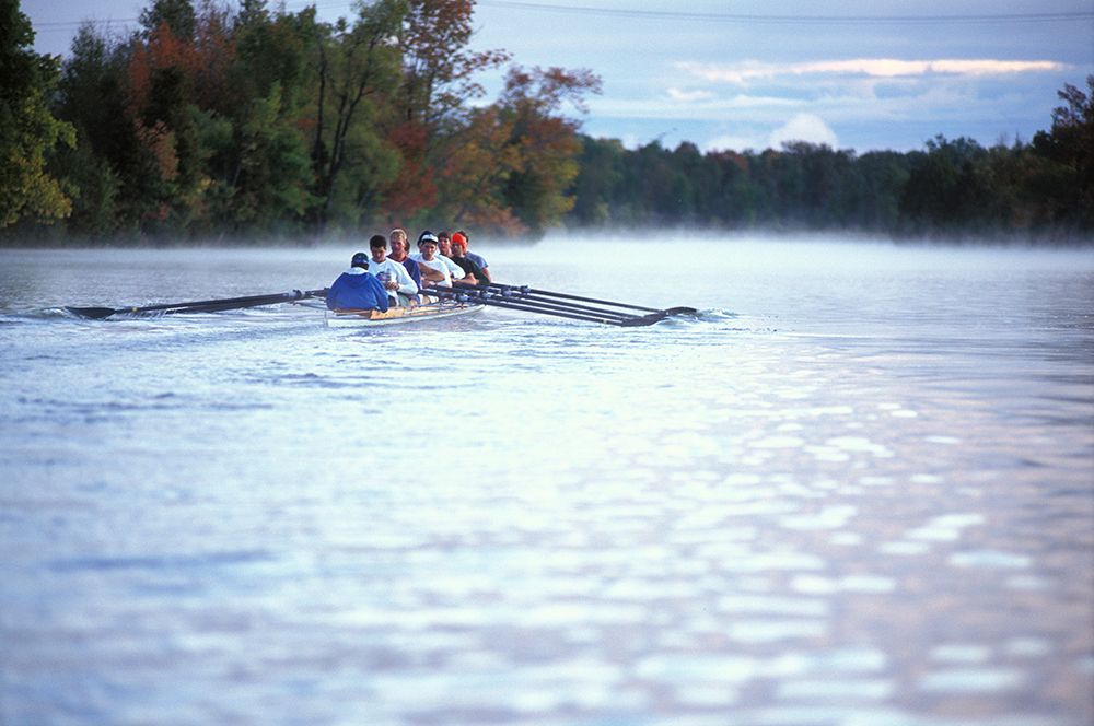 Mens 8-Seat Rowing Crew Training, Peterborough, Ontario, Canada. art print by Henry Georgi for $57.95 CAD