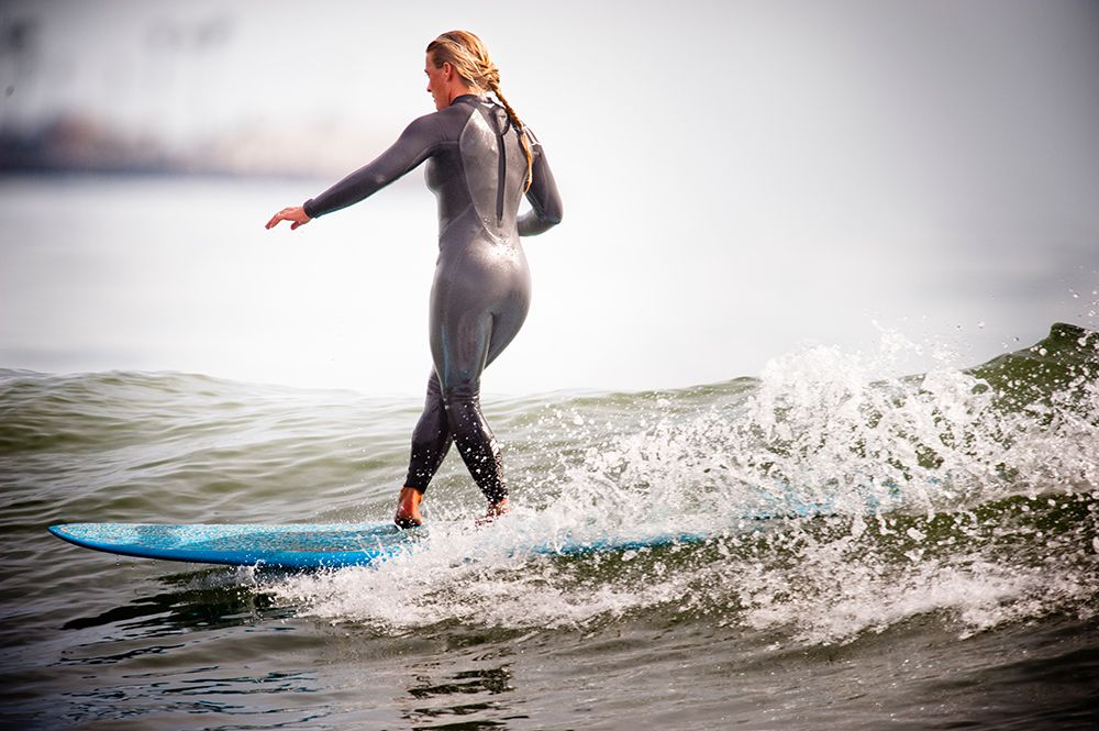Surfing Rincon Point In Santa Barbara, California. art print by Kevin Steele for $57.95 CAD