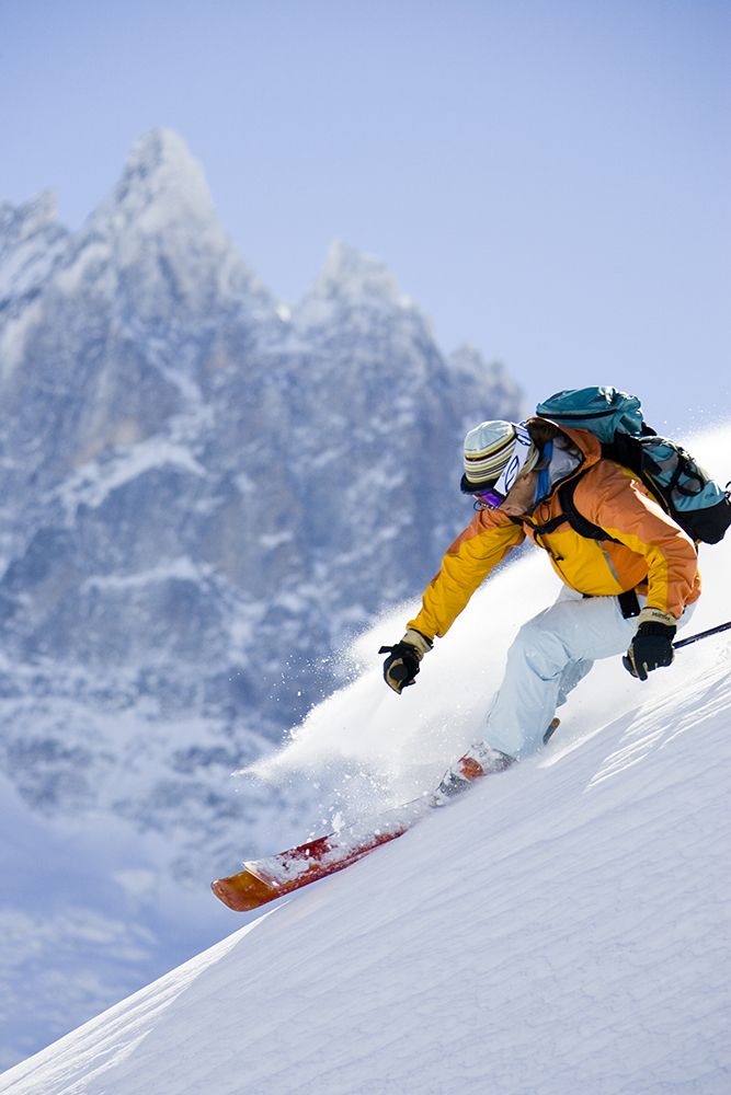 Woman Powder Skiing, France art print by Gabe Rogel for $57.95 CAD