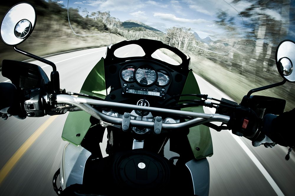 Male Riding A Dual Sport Motorcyle. art print by Gabe Rogel for $57.95 CAD