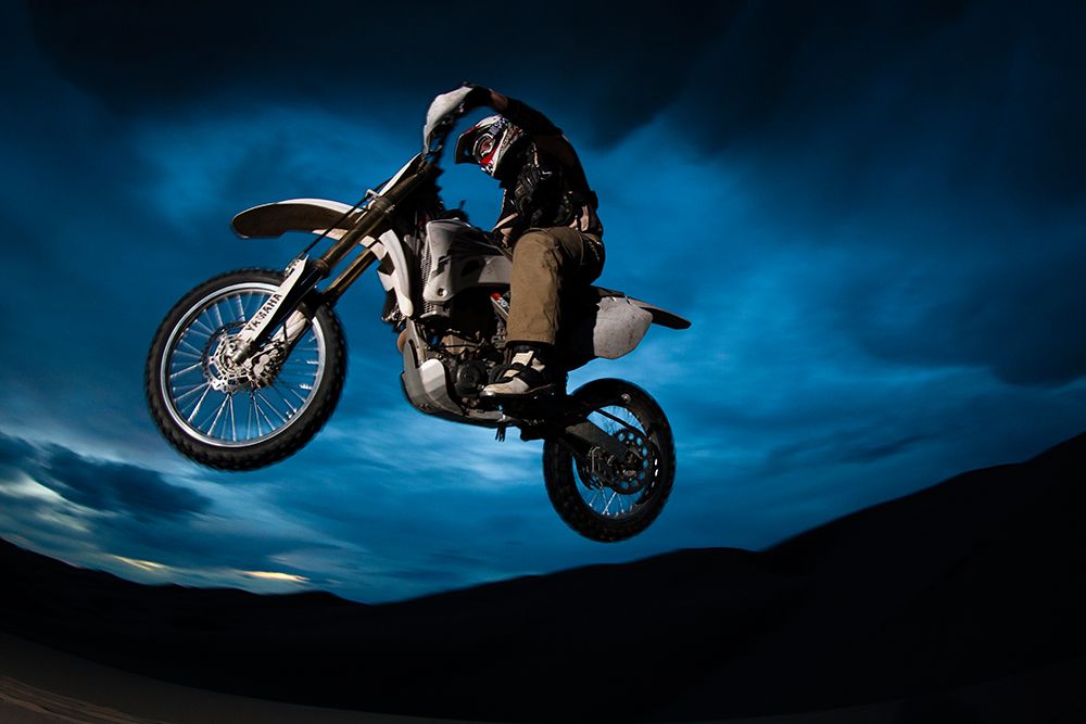 Man Riding Dirt Bike In Sand Dunes. art print by Gabe Rogel for $57.95 CAD