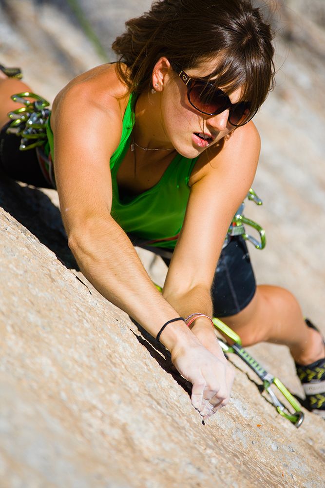 Woman Rock Climbing On Sunny Day. art print by Gabe Rogel for $57.95 CAD
