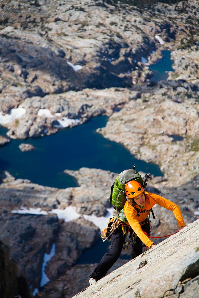 Woman Rock Climbing In Mountains. art print by Gabe Rogel for $57.95 CAD