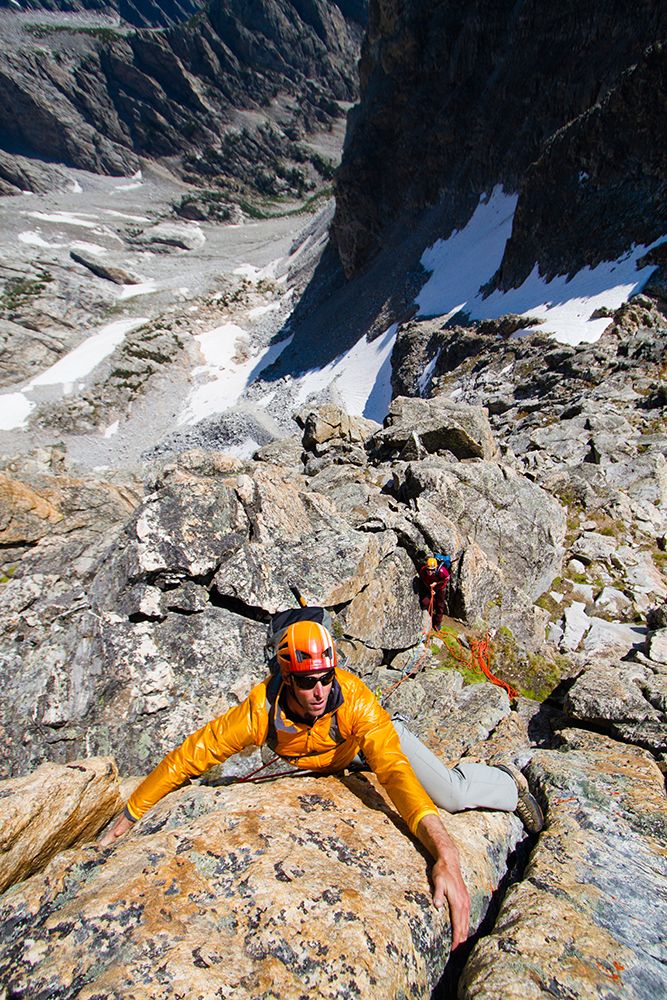 Man And Woman Rock Climbing In Mountains. art print by Gabe Rogel for $57.95 CAD