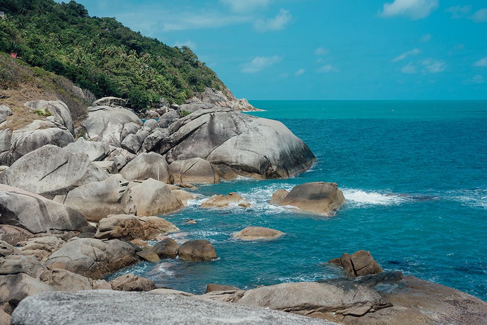 Rocky Shoreline At Haad Thong Reng, Than Sadet Koh Phangan, Thailand art print by Agita Captures for $57.95 CAD