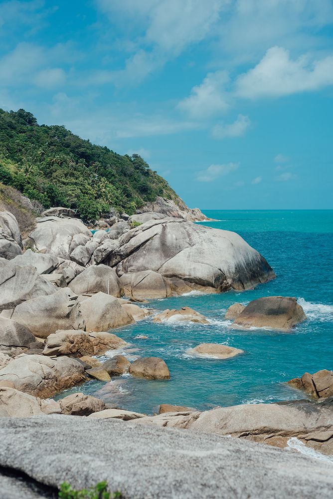 Rocky Shoreline At Haad Thong Reng, Koh Phangan, Thailand art print by Agita Captures for $57.95 CAD
