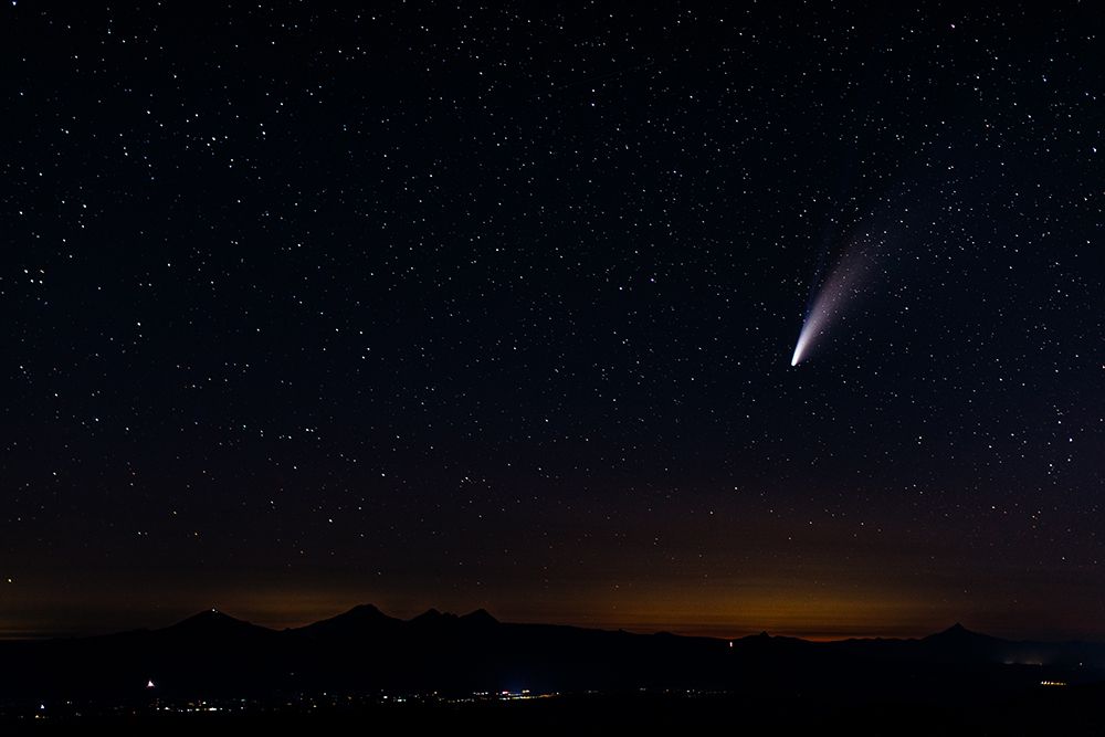 Comet Shooting Through Star Lit Sky art print by Leanne Young for $57.95 CAD