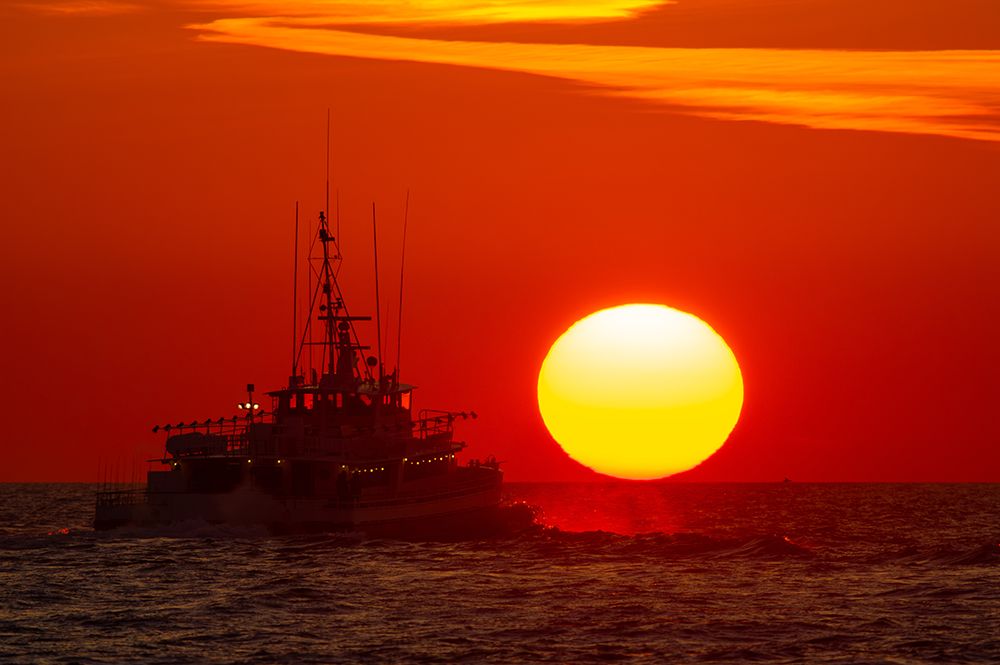 Boating Into The Rising Sun art print by Kari Post for $57.95 CAD