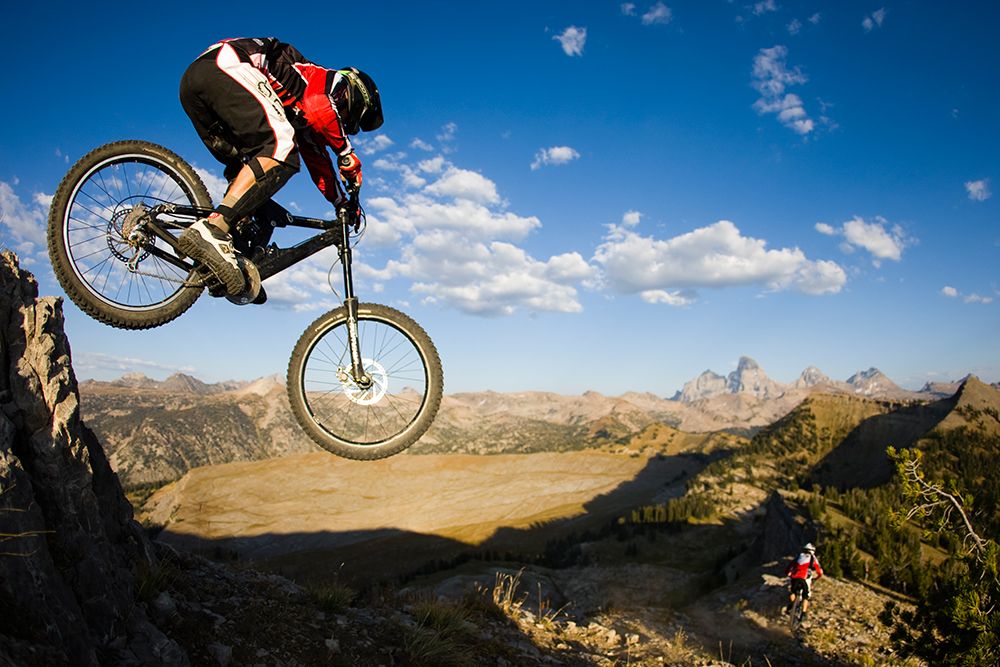 Male Mountain Biker Catching Air. Single Track Trail art print by Gabe Rogel for $57.95 CAD