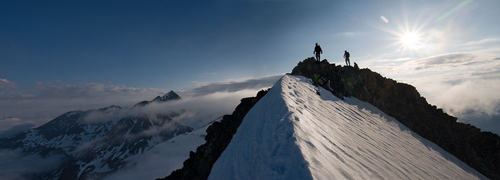 Climbers Ascend A Narrow Ridge In Garibaldi Provincial Park, British Columbia, Canada. art print by Ethan Welty for $57.95 CAD