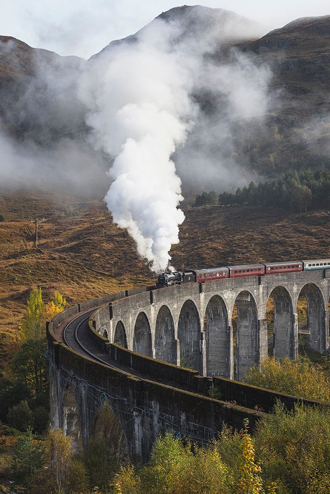 The Jacobite Over Glenfinnan Viaduct art print by Nestor Rodan for $57.95 CAD